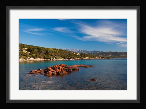 Framed Cala Rossa Beach, France Print