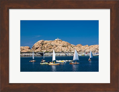 Framed Sailboats in Corsica, France Print