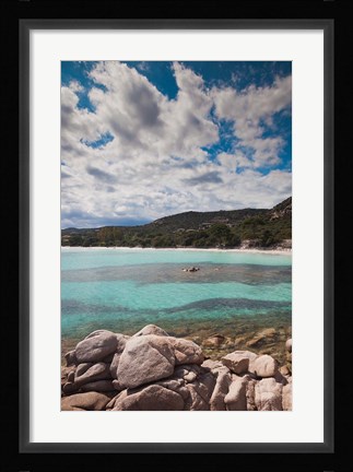 Framed Plage de Palombaggia Beach Print
