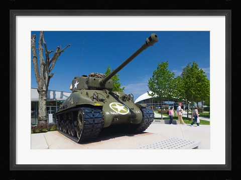 Framed US Sherman tank, Airborne Museum Print