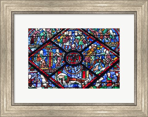 Framed Chartres Cathedral Stained Glass Print