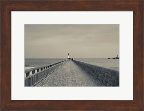Framed West Jetty in The Port of Calais Print