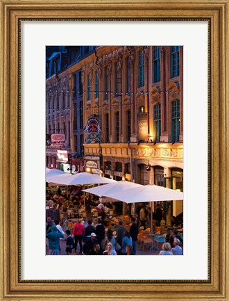 Framed French Flanders Cafes at Dusk Print
