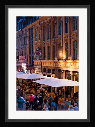 Framed French Flanders Cafes at Dusk Print