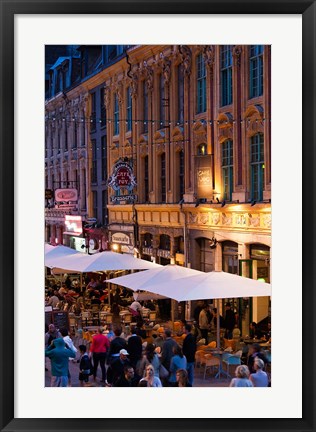 Framed French Flanders Cafes at Dusk Print