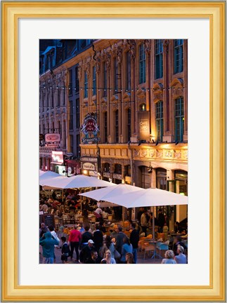 Framed French Flanders Cafes at Dusk Print