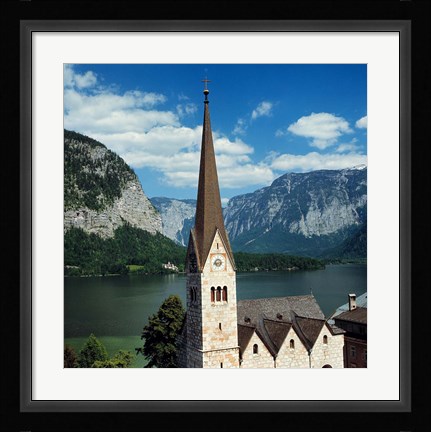 Framed Spire of Hallstatt Church Print