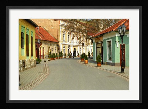 Framed Main Street, Tokaj, Hungary Print