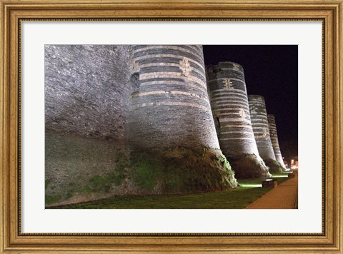 Framed Chateau d&#39;Angers Castle at Night Print