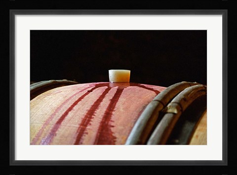 Framed Red Wine in Oak Barrel at Lucien Muzard Print