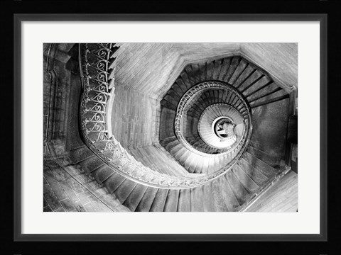 Framed Traboule Staircase, Lyon, France Print