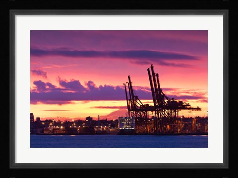 Framed Cargo Cranes, Port of Vancouver Print