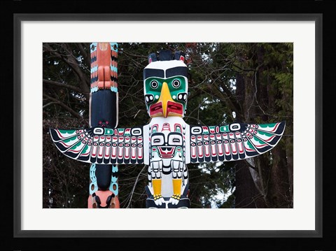 Framed British Columbia First Nation Totems Print