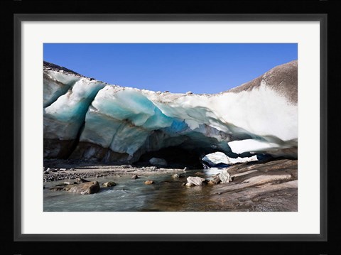 Framed Ice Cave in the Glacier of Schlatenkees Print