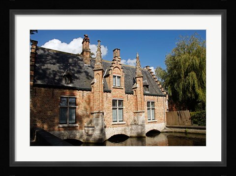 Framed Canal Building, Bruges, Belgium Print