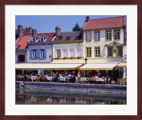 Framed Amiens Built on Waterways and Canals, France Print