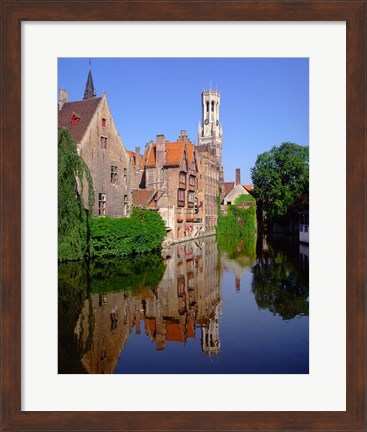 Framed Belfry and Rosary Quay, Belgium Print