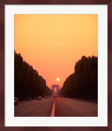 Framed Arc de Triomphe at Sunset, Paris, France Print