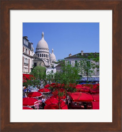 Framed Place Du Tertre, Montmartre, Paris, France Print
