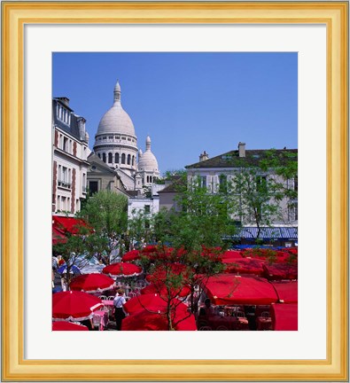 Framed Place Du Tertre, Montmartre, Paris, France Print