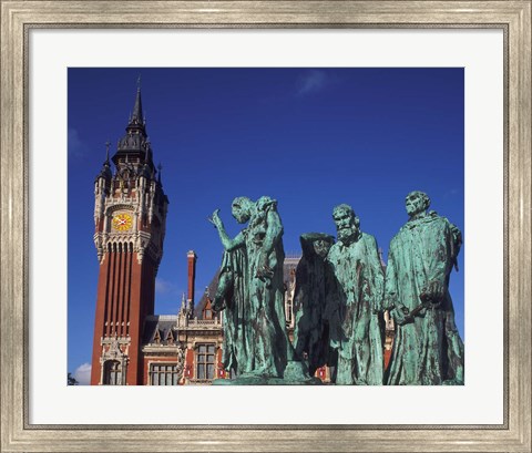 Framed Town Hall and Six Burghers, Calais, France Print