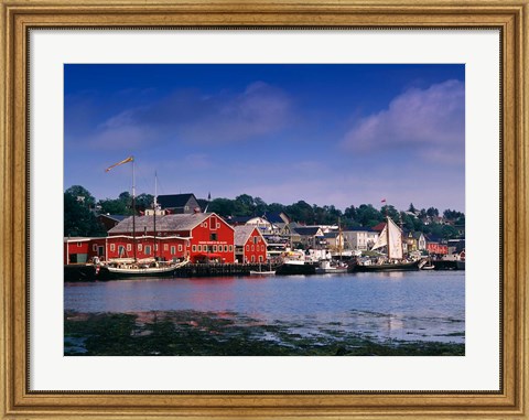 Framed Atlantic Fisheries Museum and Lunenburg Harbor Print