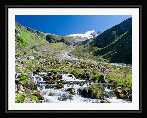 Framed Valley Wildgerlos with Mt Reichenspitze Print