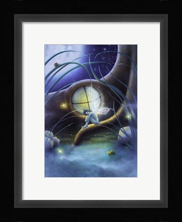 Framed Mr. Frog And The Fireflies Print