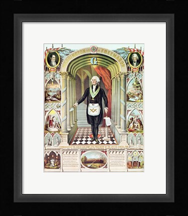 Framed George Washington as a Freemason Print