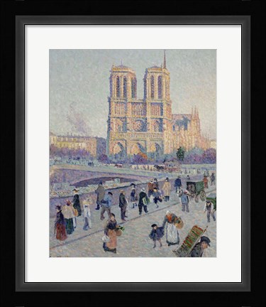Framed Quai Saint-Michel And Notre-Dame, Paris 1901 Print