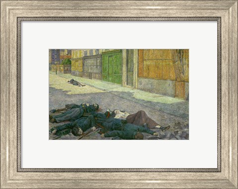 Framed Street In Paris In May, 1871 Print
