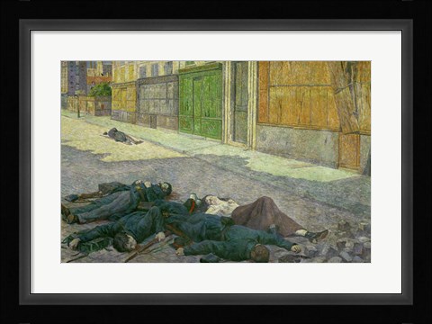 Framed Street In Paris In May, 1871 Print