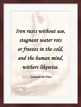 Framed Iron Rusts Without Use -Da Vinci Quote Print