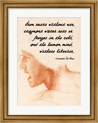Framed Human Mind - Da Vinci Quote Print