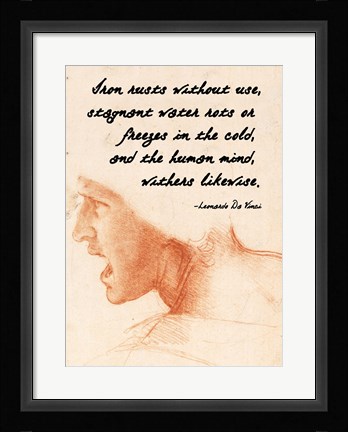 Framed Human Mind - Da Vinci Quote Print
