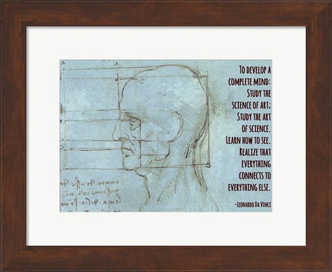 Framed To Develop a Complete Mind -Da Vinci Quote Print