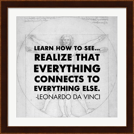 Framed Learn How to See -Da Vinci Quote Print