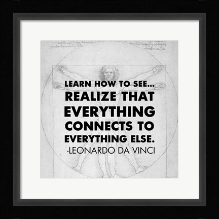 Framed Learn How to See -Da Vinci Quote Print