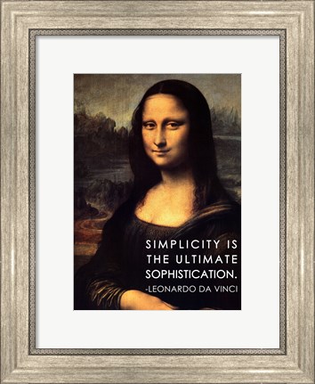 Framed Simplicity is the Ultimate Sophistication -Leonardo Da Vinci Print