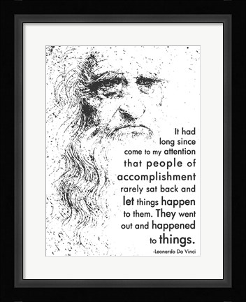 Framed People of Accomplishment -Da Vinci Quote Print