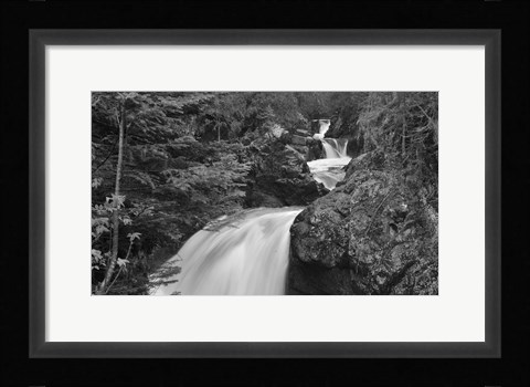 Framed Lake Superior Rushing Water Over Rock Print