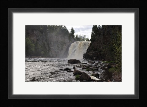 Framed Lake Superior Waterfall 11 Print