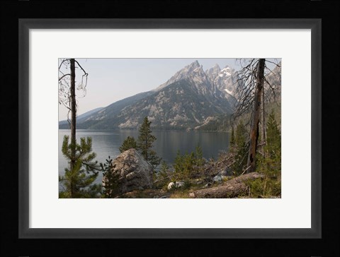 Framed Mountain And Lake In Teton Print