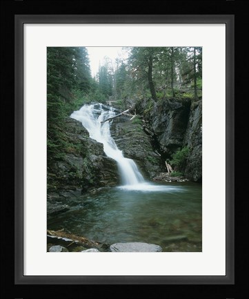 Framed Glacier National Park Waterfall 8 Print