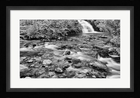 Framed Water Rushing Over Rocks Print