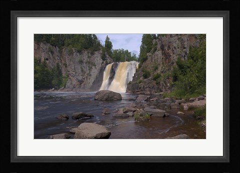 Framed North Shore Waterfall And Lake I Print