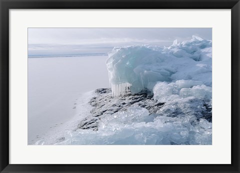 Framed Lake Superior Winter Snow 21 Print