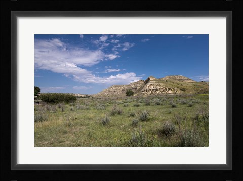 Framed Mountain Landscape Below Clouded Sky Print