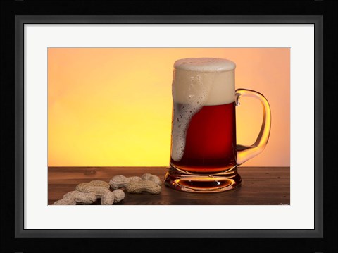 Framed Beer Foam Running And Peanuts Print