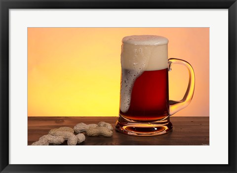 Framed Beer Foam Running And Peanuts Print